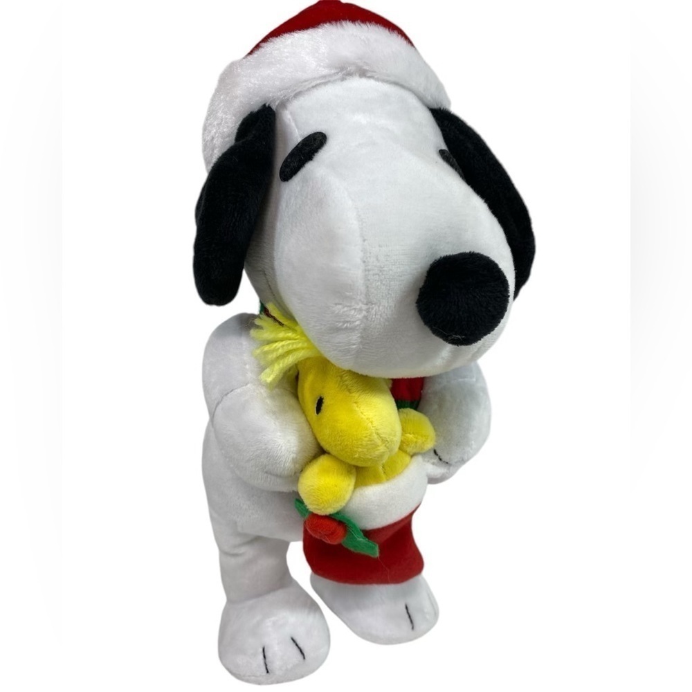 Gemmy Musical Snoopy & Woodstock Light Up Animated Christmas 8”‎ Plush Figure